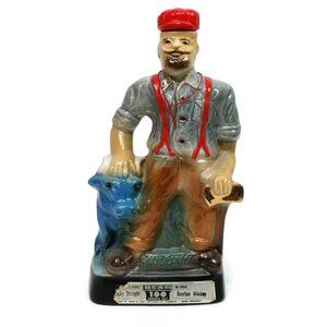 Vintage 1970 Paul Bunyan Minnesota Centennial Jim Beam Bourbon Whiskey Decanter